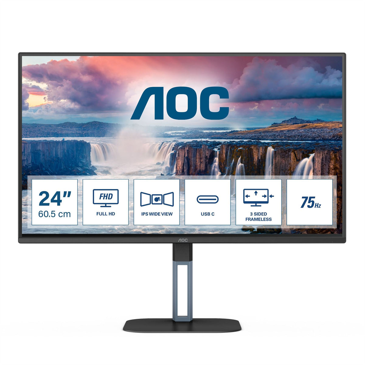 AOC V5 24V5CE 60.5 cm (23.8&quot;) 1920 x 1080 pixels Full HD LED Black Monitor