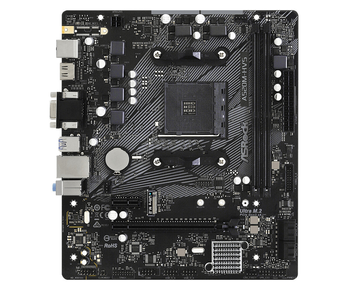 Asrock A520M-HVS micro ATX motherboard - AMD A520 Socket AM4