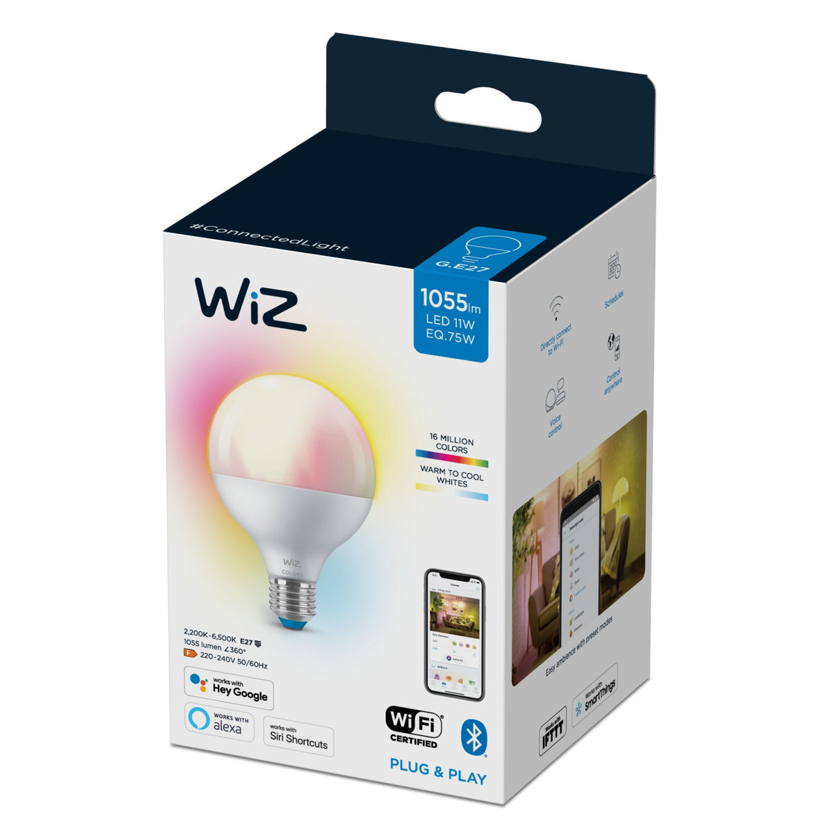 WiZ Globe Smart Wi-Fi Lightbulb - Multicolour - E27