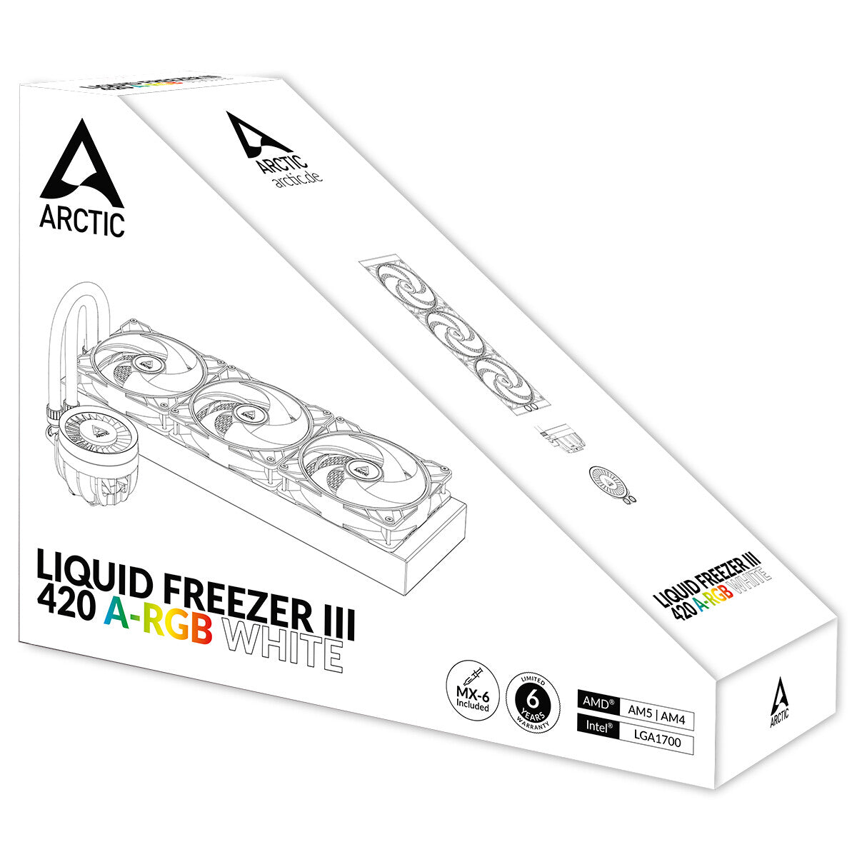 ARCTIC Liquid Freezer III 420 A-RGB - All-in-one Liquid CPU Cooler in White - 420mm