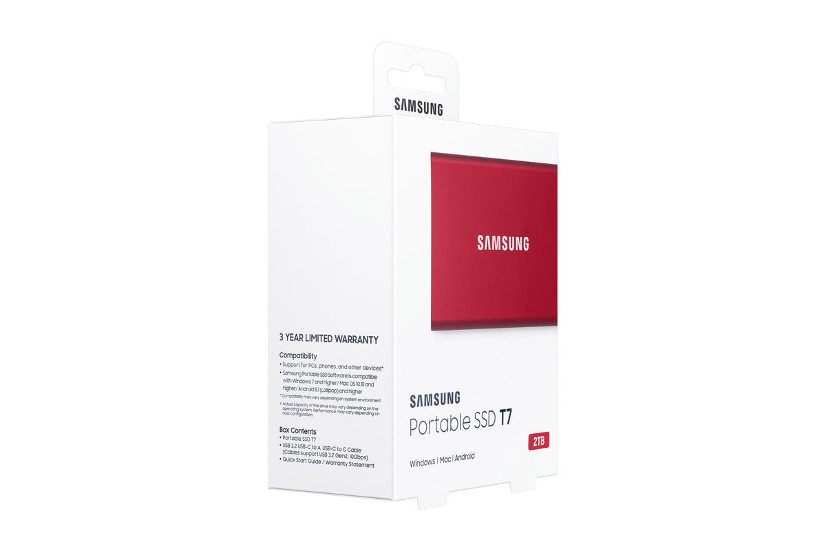 Samsung Portable SSD T7 in Red - 2 TB