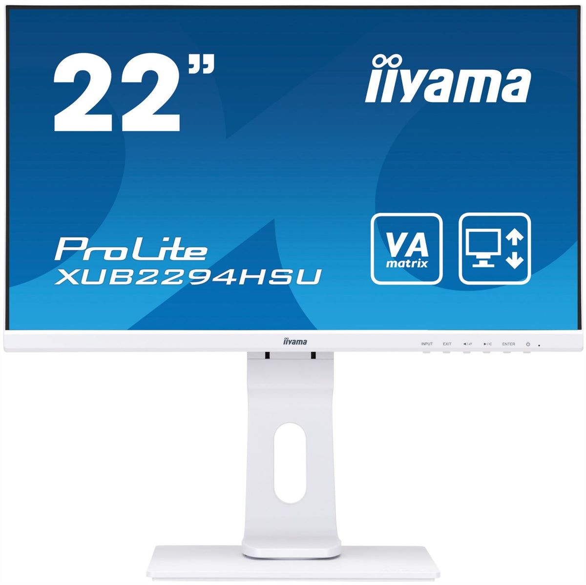 iiyama ProLite XUB2294HSU-W1 LED display 54.6 cm (21.5&quot;) 1920 x 1080 pixels Full HD Black, White Monitor