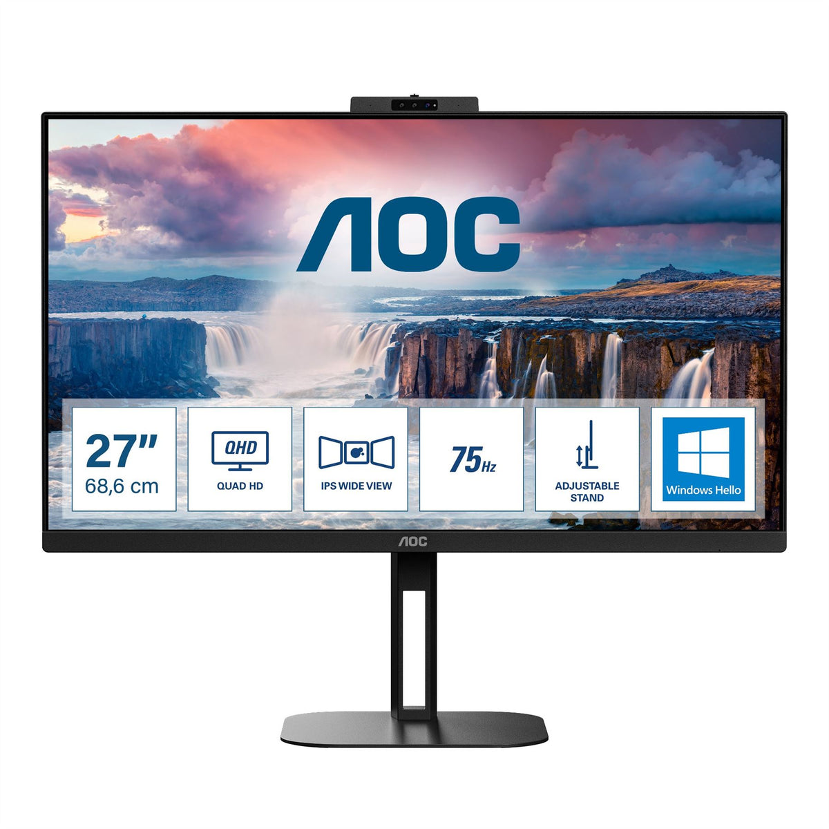 AOC V5 Q27V5CW 68.6 cm (27&quot;) 2560 x 1440 pixels Quad HD LED Black Monitor