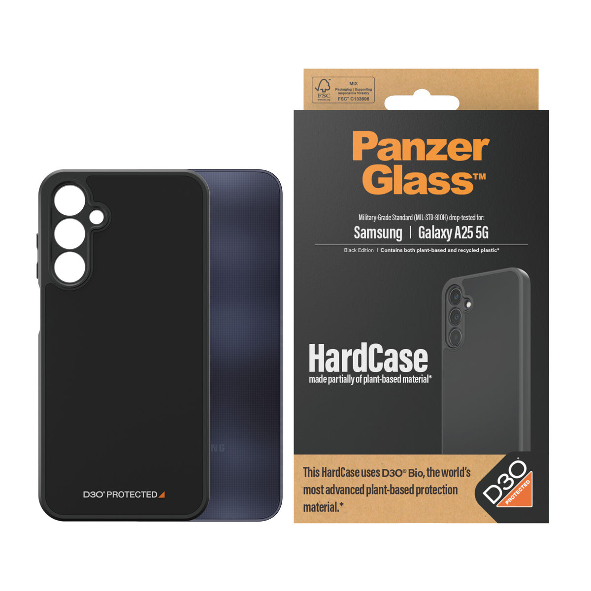 PanzerGlass ® HardCase with D3O for Galaxy A25 (5G) in Black