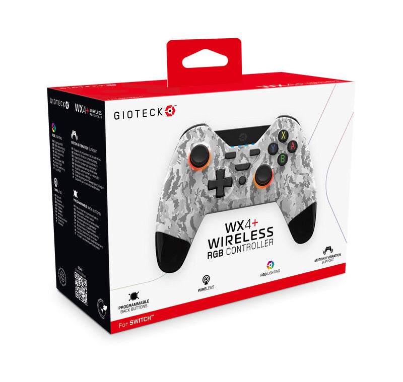 Gioteck WX4+ - Wireless RGB Gamepad for Nintendo Switch / OLED in Camouflage White