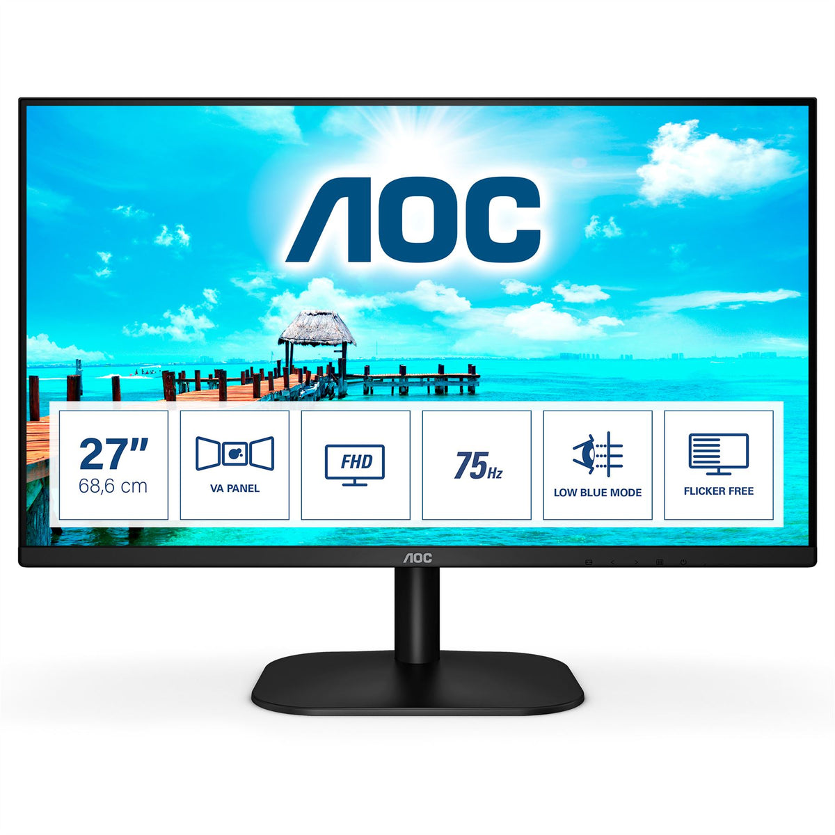 AOC 27B2DM Computer Monitor 68.6 cm (27&quot;) 1920 x 1080 pixels Full HD Black