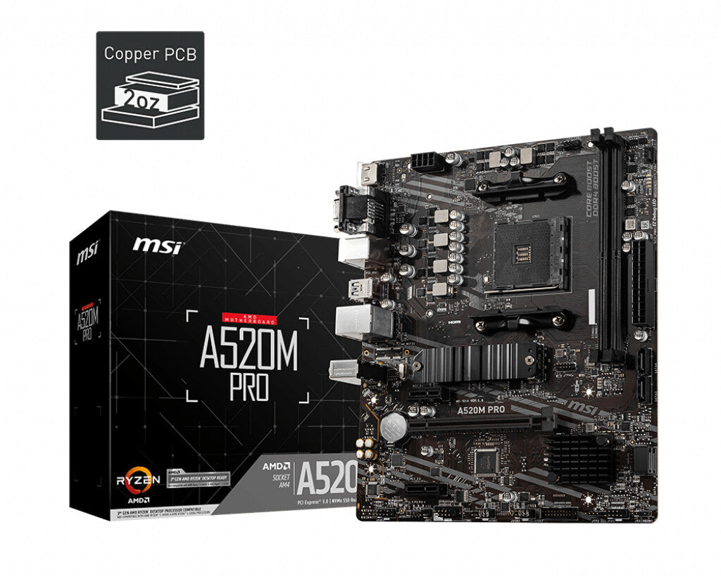 MSI A520M PRO micro ATX motherboard - AMD A520 Socket AM4