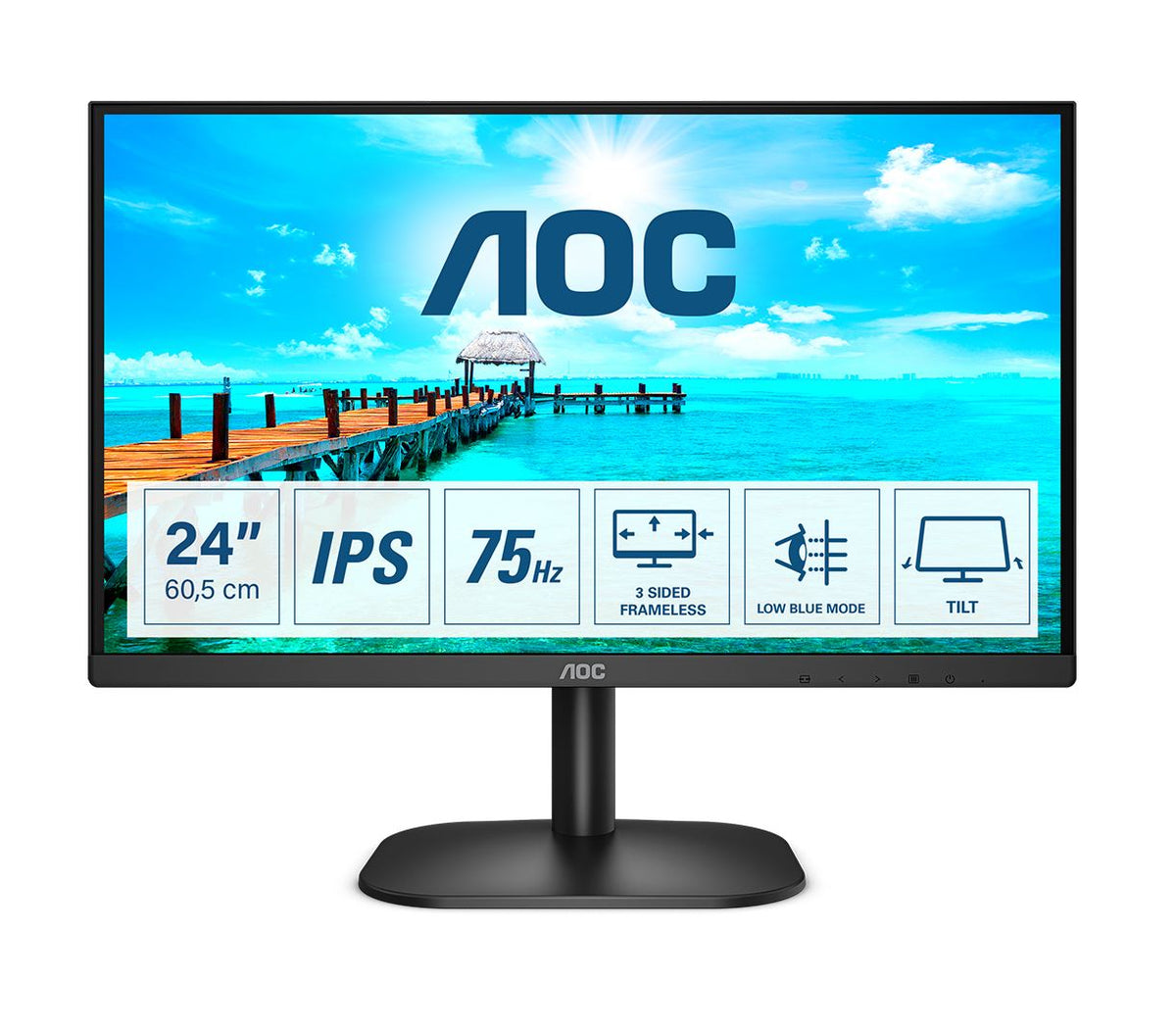 AOC B2 24B2XH computer monitor 60.5 cm (23.8&quot;) 1920 x 1080 pixels Full HD LED Black