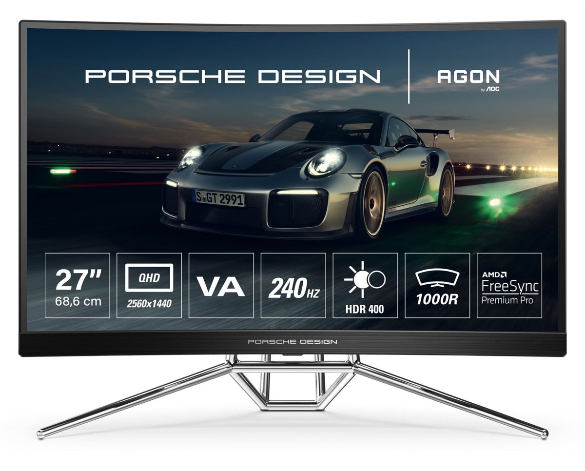 AOC Porsche PD27 LED display 68.6 cm (27&quot;) 2560 x 1440 pixels 2K Ultra HD Black Monitor