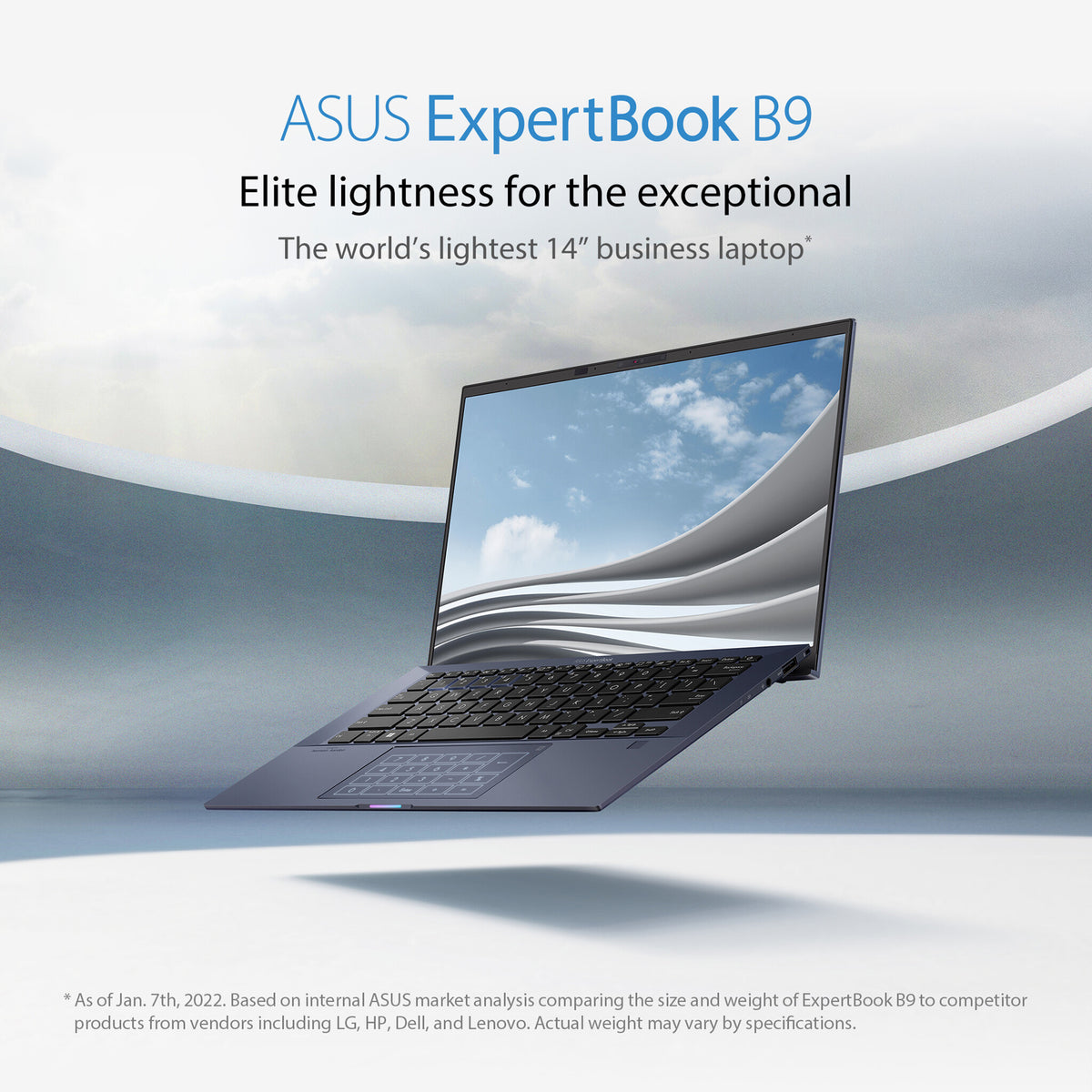 ASUS ExpertBook B9 Laptop - 35.6 cm (14&quot;) - Intel® Core™ i7-1165G7 - 16 GB LPDDR4x-SDRAM - 1 TB SSD - Wi-Fi 6 - Windows 11 Pro - Black