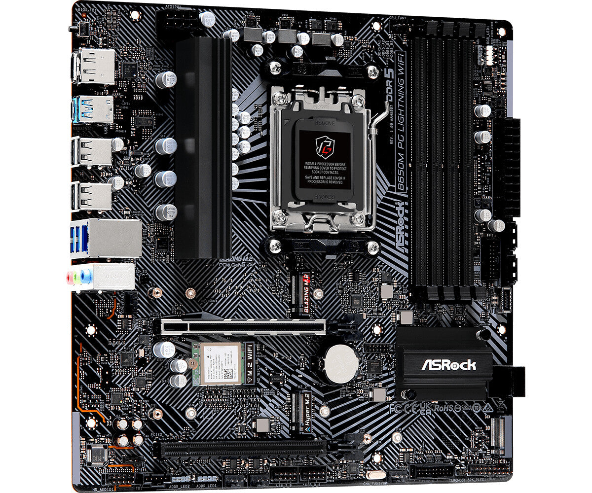 Asrock B650M PG LIGHTNING WIFI micro ATX motherboard - AMD B650 Socket AM5