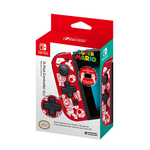 Hori D-Pad Controller (Left) - Gaming Controller for Nintendo Switch - Super Mario Edition
