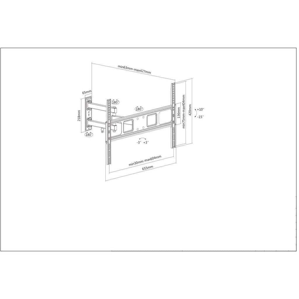 Manhattan 461337 - Wall TV mount for 94 cm (37&quot;) to 177.8 cm (70&quot;)