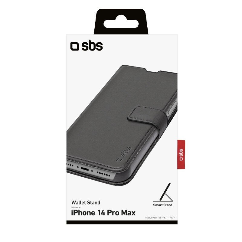 SBS Book Wallet mobile phone case for iPhone 14 Pro Max in Black