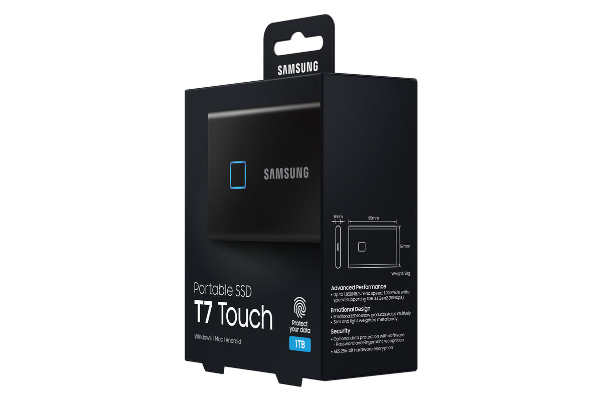 Samsung Portable SSD T7 Touch in Black - 1TB