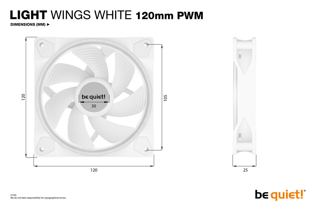 be quiet! Light Wings White -  PWM Computer Case Fan in White - 120mm (Pack of 3)