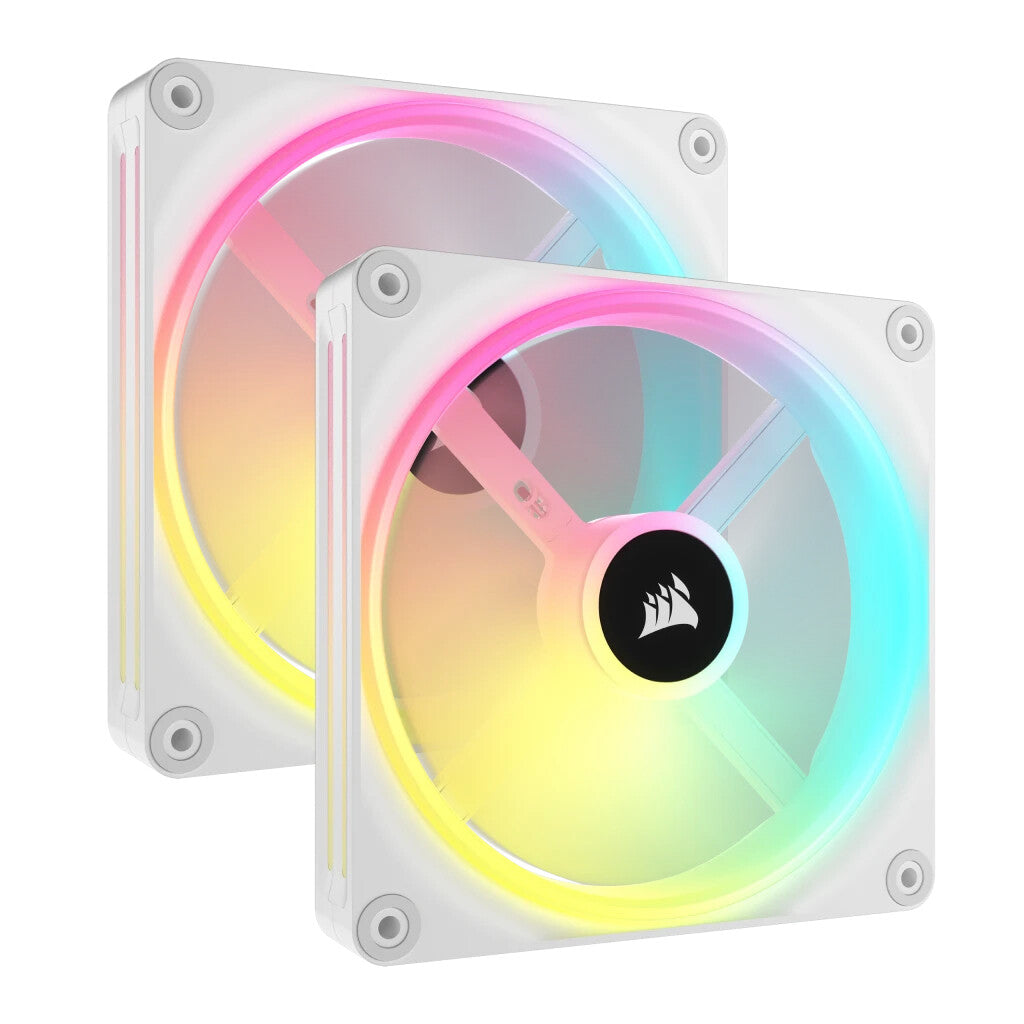 Corsair iCUE LINK QX140 RGB - PWM Computer Case Fan in White - 140mm (Pack of 2)