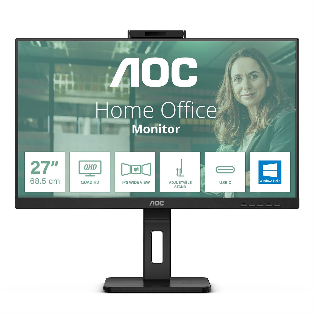 AOC Q27P3CW Computer Monitor 68.6 cm (27&quot;) 2560 x 1440 pixels Quad HD LED Black