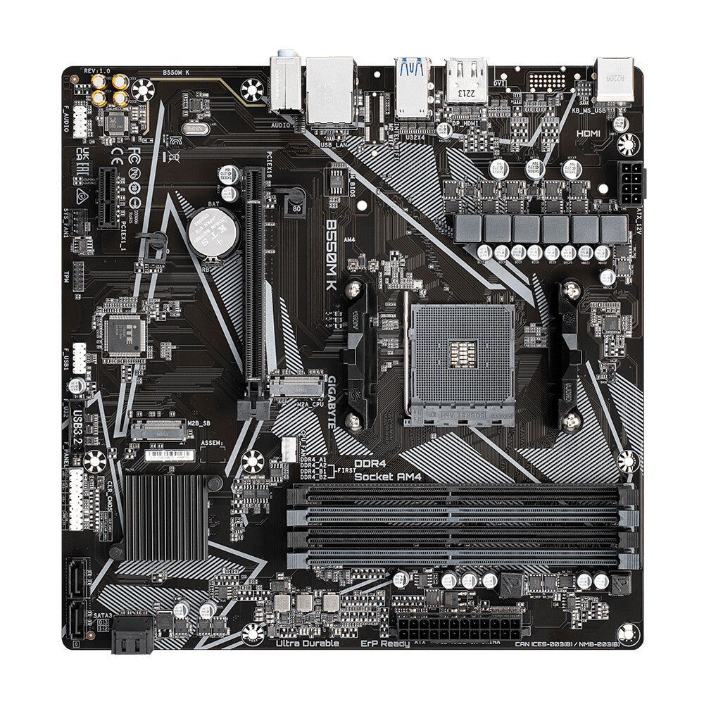 Gigabyte B550M K 1.0 micro ATX motherboard - AMD B550 Socket AM4