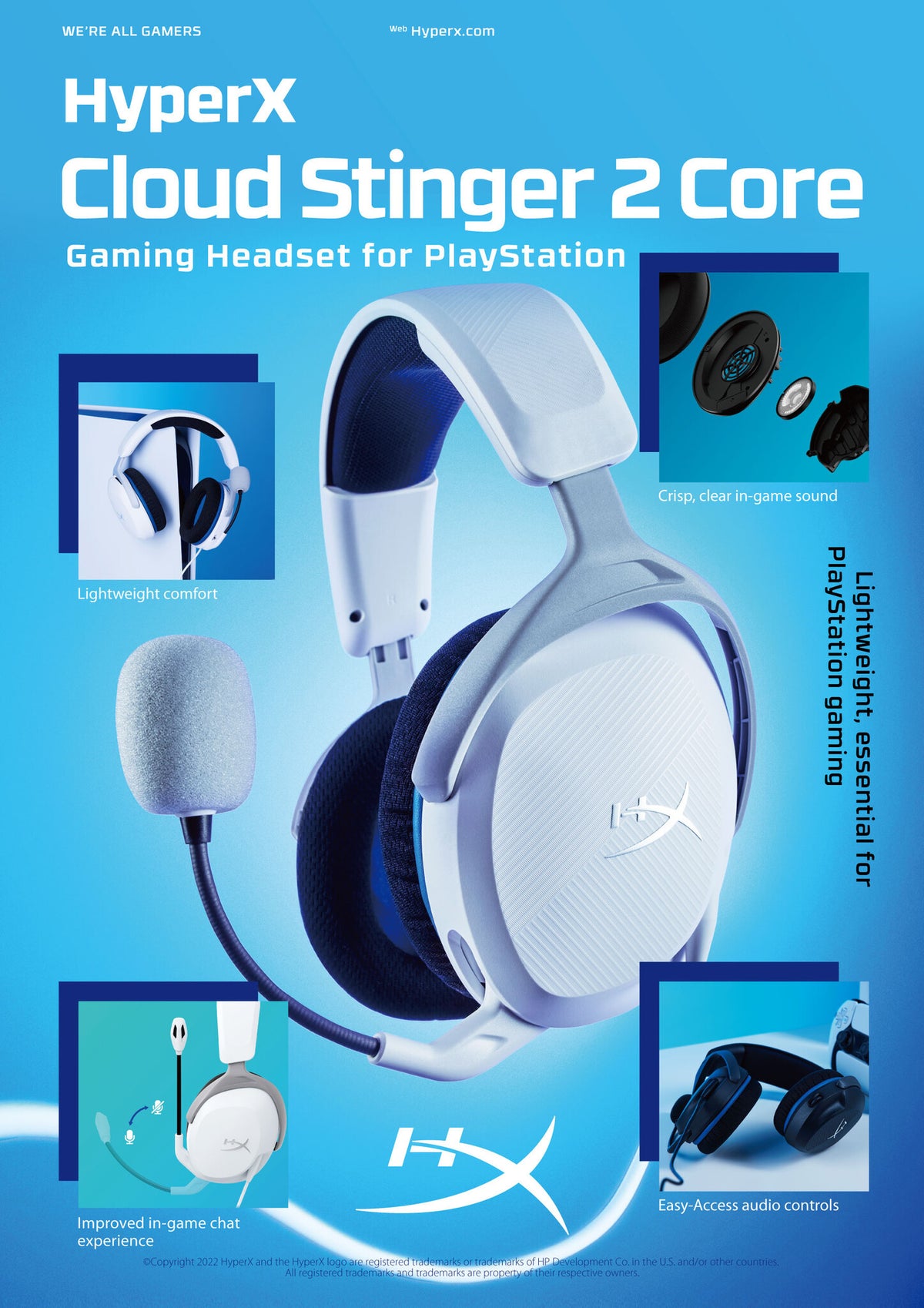 HyperX Cloud Stinger 2 Core - Wired Gaming Headset for Playstation