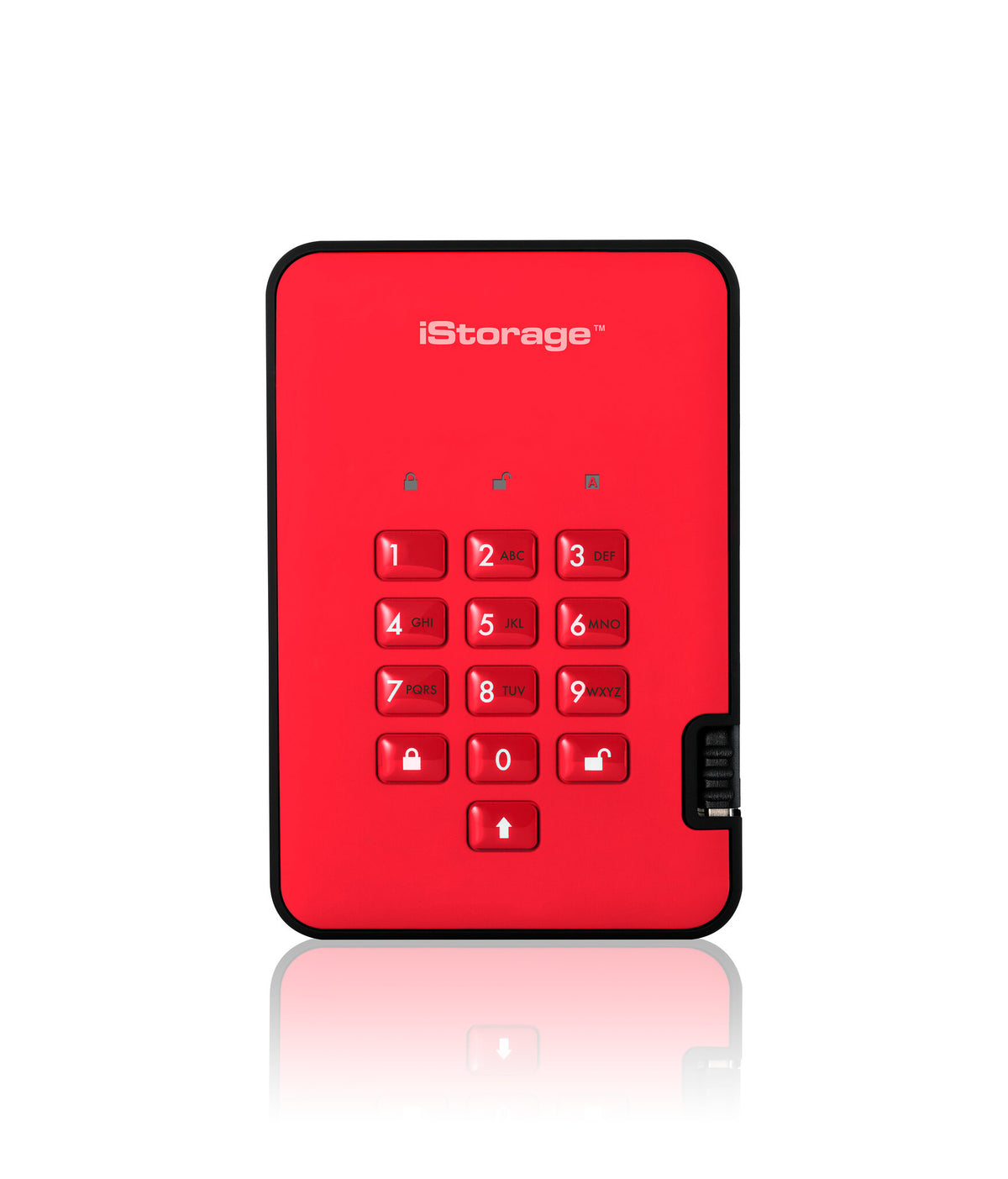 iStorage diskAshur2 - Secure Encrypted External hard drive in Red - 1 TB