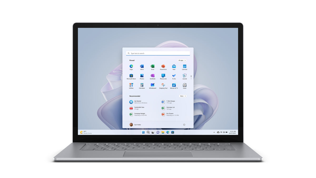 Microsoft Surface 5 Laptop - 38.1 cm (15&quot;) - Touchscreen - Intel® Core™ i7-1265U - 16 GB LPDDR5x-SDRAM - 512 GB SSD - Wi-Fi 6 - Windows 11 Pro - Platinum