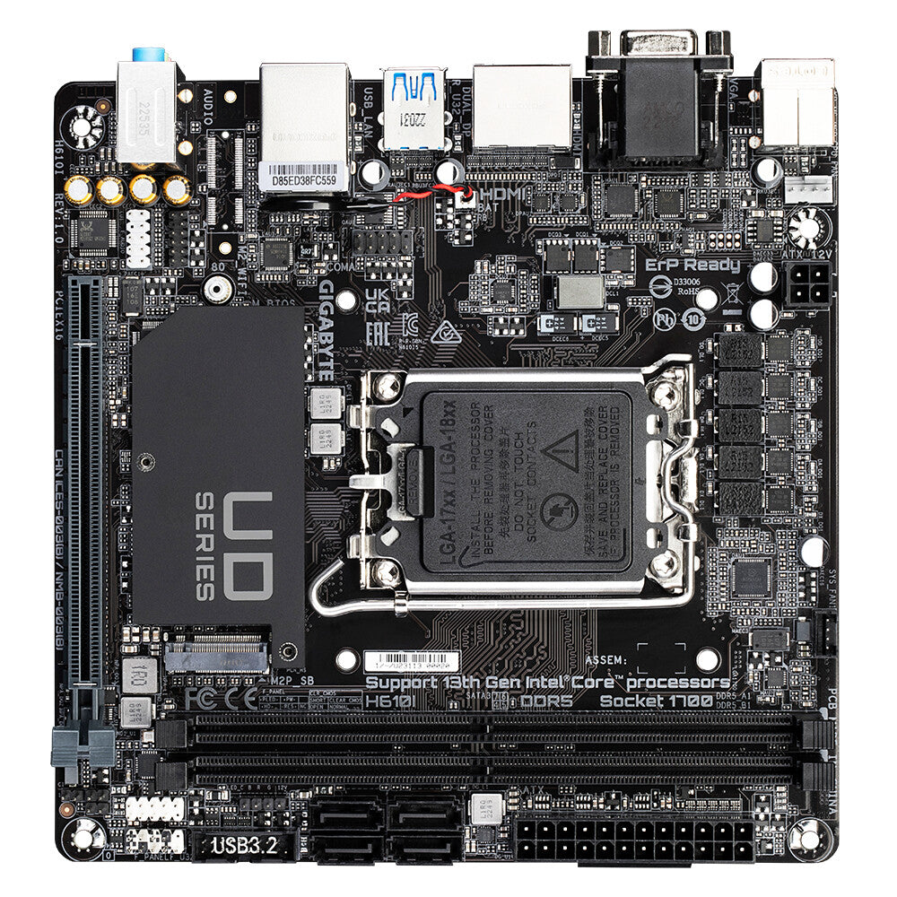 Gigabyte H610I ATX motherboard - Intel H610 LGA 1700