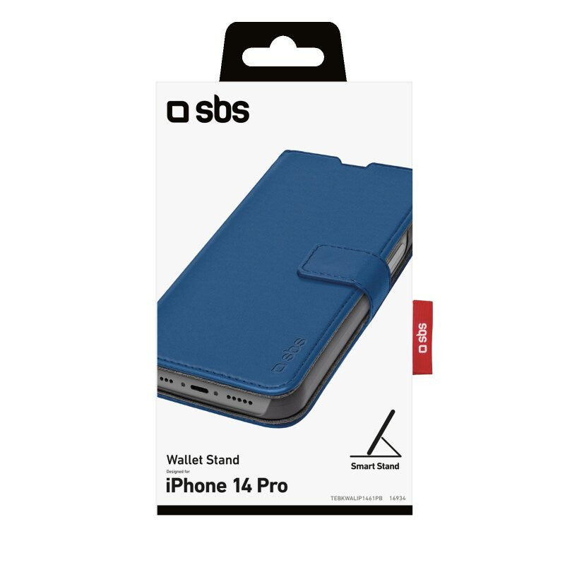 SBS Book Wallet mobile phone case for iPhone 14 Pro in Blue