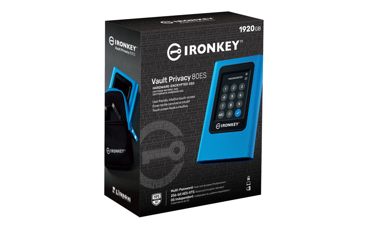 Kingston Technology IronKey Privacy Vault 80ES - Encrypted External SSD -  1.92 TB