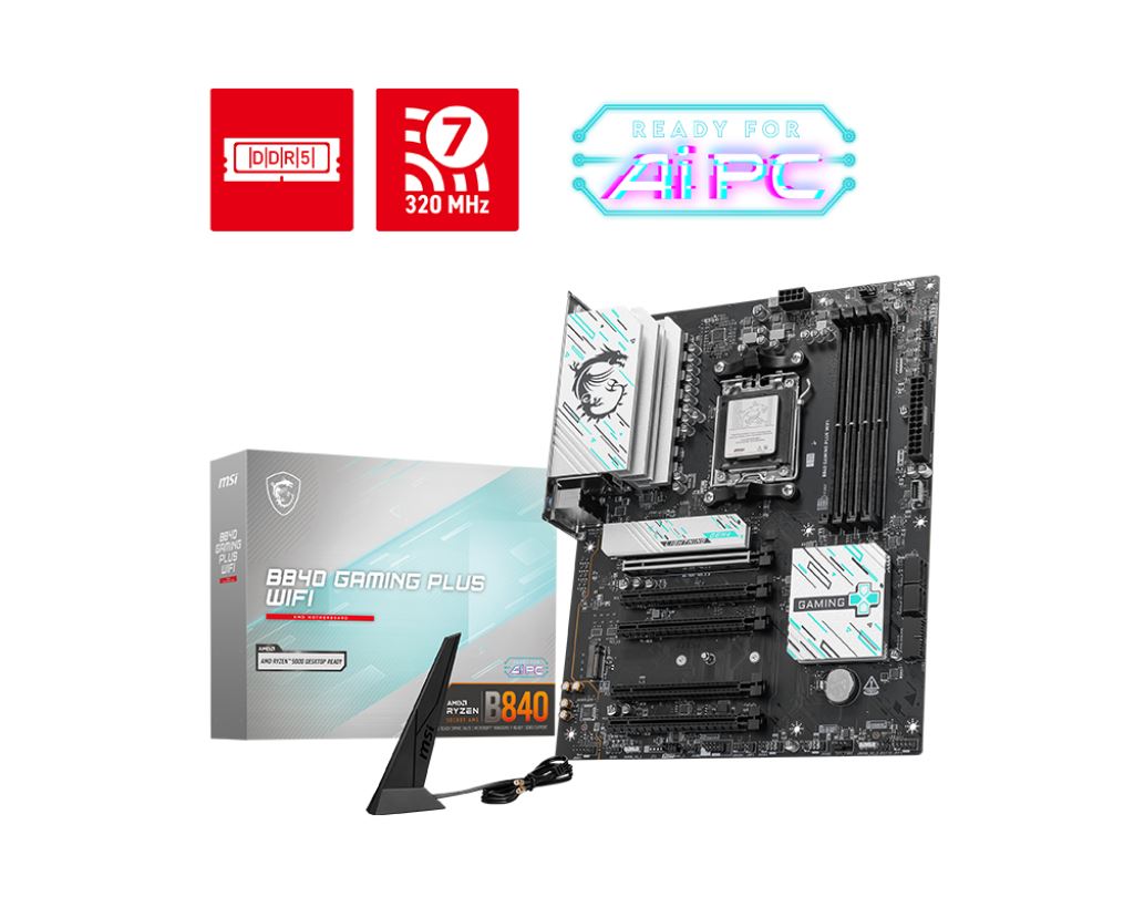 MSI B840 GAMING PLUS WIFI ATX motherboard - AMD B840 Socket AM5