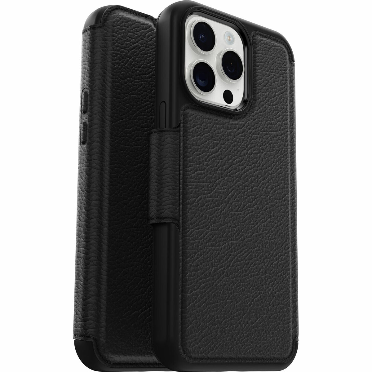 OtterBox Strada Series Folio for iPhone 15 Pro Max with MagSafe in Shadow - No Packaging