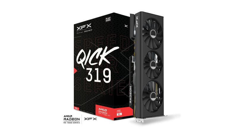 XFX Speedster QICK 319 &quot;Black Edition&quot; - AMD 12 GB GDDR6 Radeon RX 7700 XT graphics card