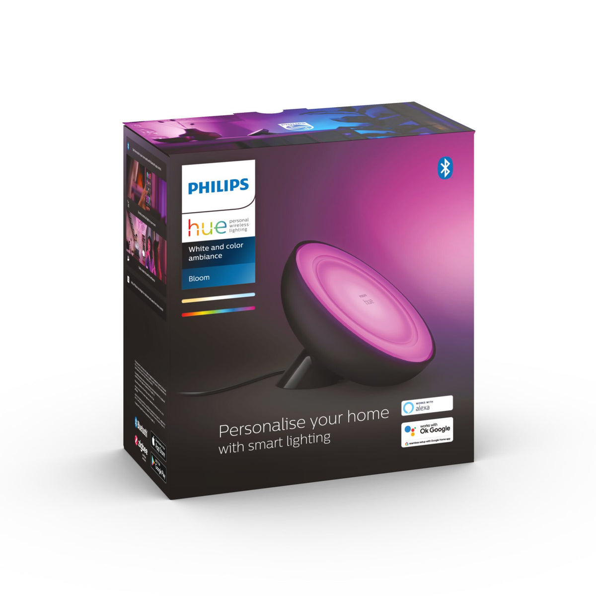 Philips Hue Bloom table lamp in Black - White and colour ambience
