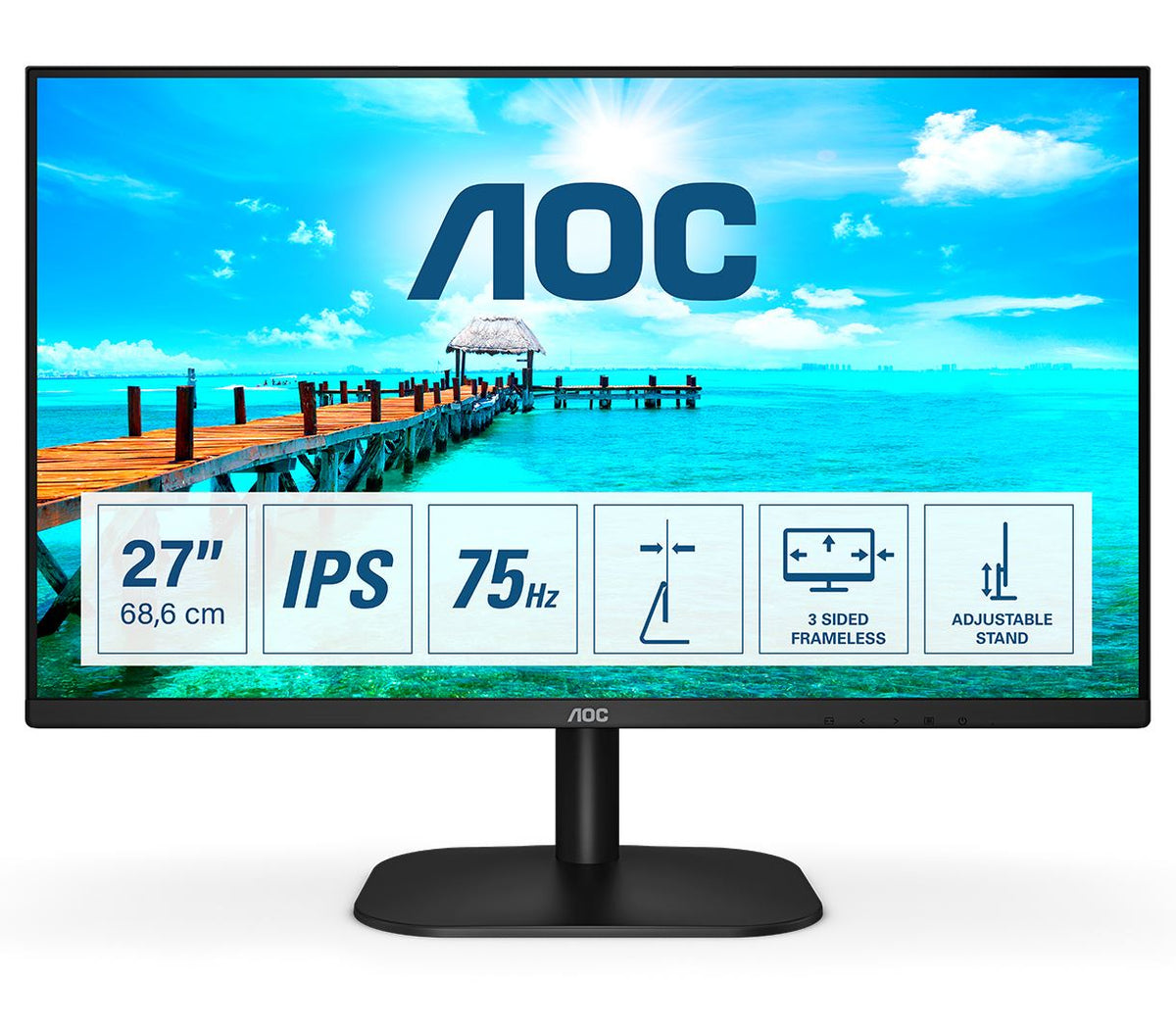 AOC B2 27B2H computer monitor 68.6 cm (27&quot;) 1920 x 1080 pixels Full HD LED Black