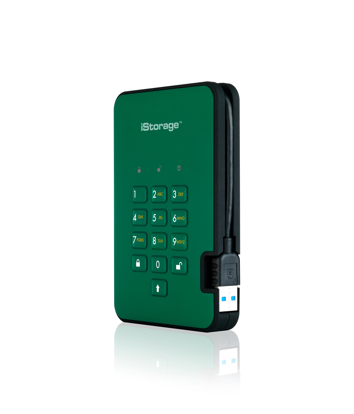 iStorage diskAshur2 - Secure Encrypted External hard drive in Green - 2 TB