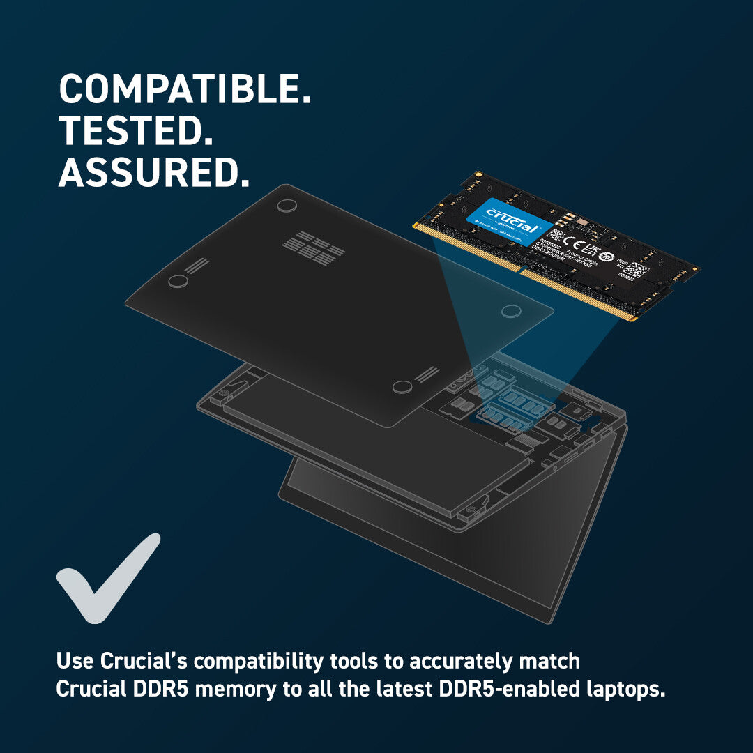 Crucial - 16 GB 1 x 16 GB DDR5 SO-DIMM 5600 MHz ECC memory module