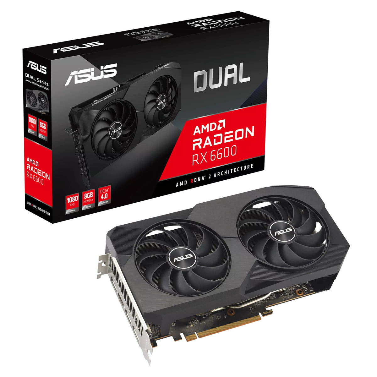 ASUS Dual - AMD 8 GB GDDR6 Radeon RX 6600 graphics card