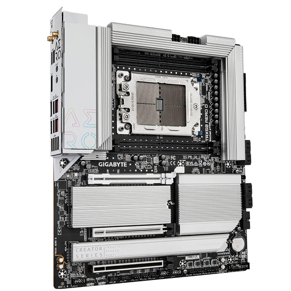 Gigabyte TRX50 AERO D Motherboard - up to 7800MHz DDR5 - 4xPCIe 4.0 M.2 - Wi-Fi 7 - USB 3.2 Gen 2