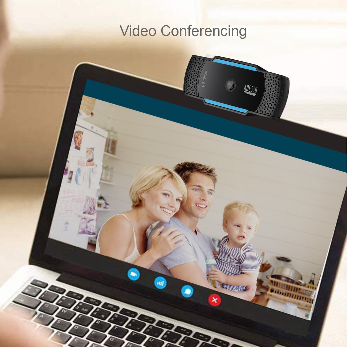 Adesso CyberTrack H5 - 2.1 MP 1920 x 1080p USB 2.0 webcam in Black / Blue