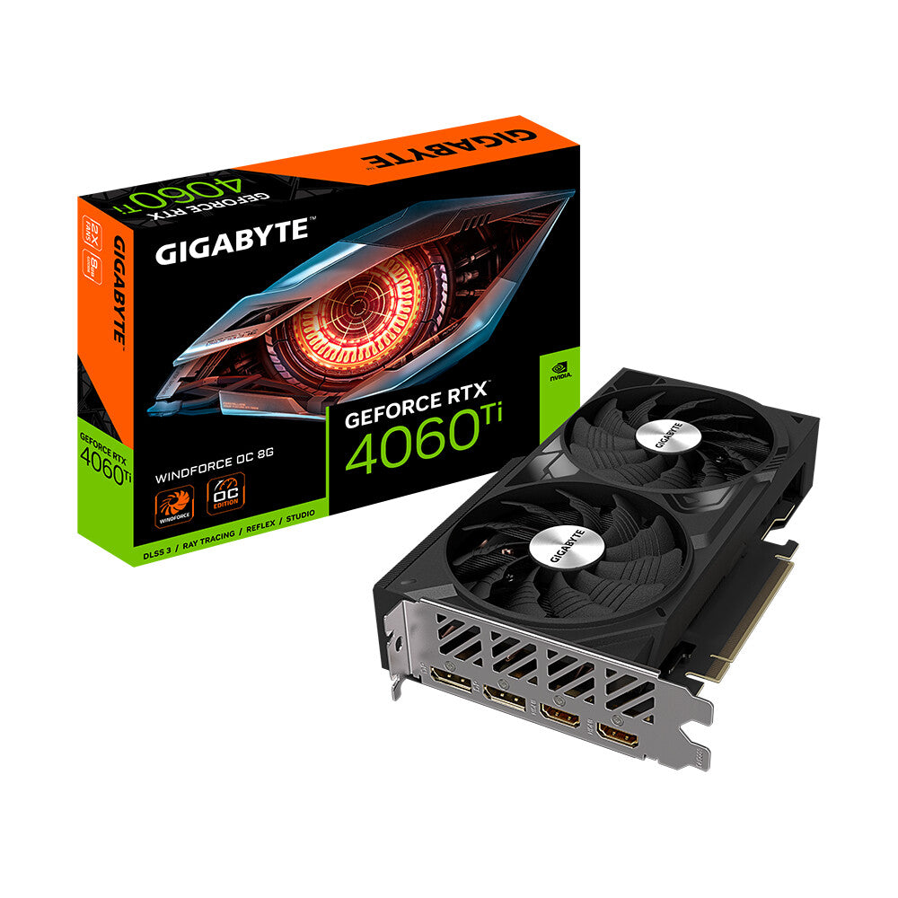Gigabyte GeForce WINDFORCE OC - NVIDIA 8 GB GDDR6 RTX 4060 Ti graphics card