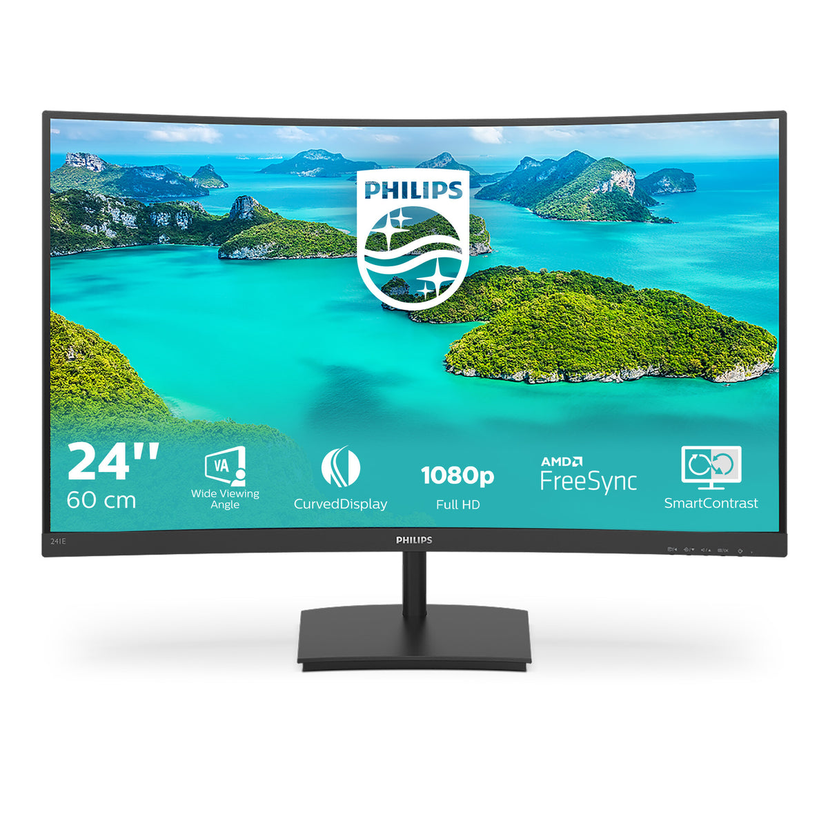 Philips E Line 241E1SCA/00 computer monitor 59.9 cm (23.6&quot;) 1920 x 1080 pixels Full HD LCD Black